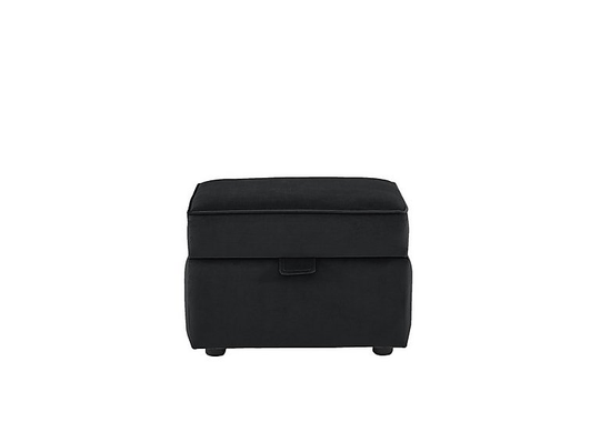Celestia Fabric Storage Footstool - Black