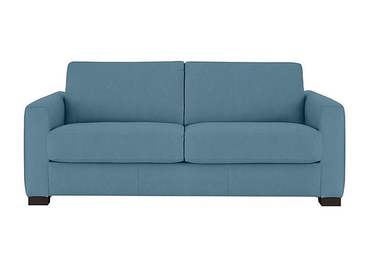 Nicoletti - Alcova 3 Seater Fabric Sofa with Box Arms - Blue