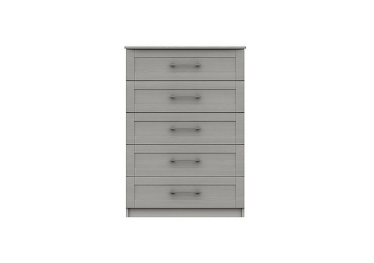 London Bedrooms - Fenchurch 5 Drawer Chest - Grey