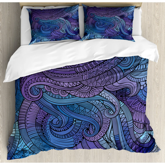 Derwent Purple/Blue Microfibre 350 TC Duvet Cover Set
