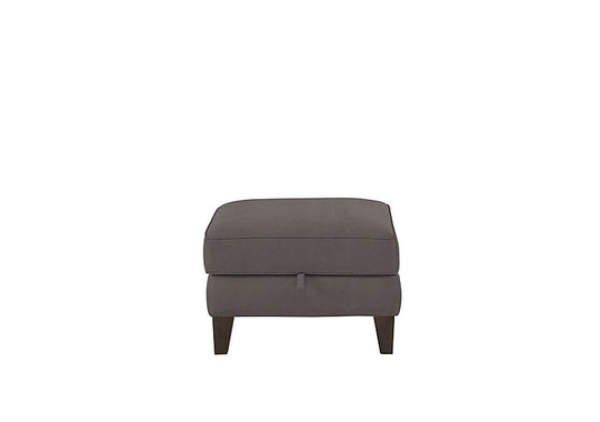Brondby Fabric Storage Footstool - Grey