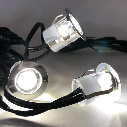 Bonefield Silver Plug-in Integrated LED Metal Deck Light Pack