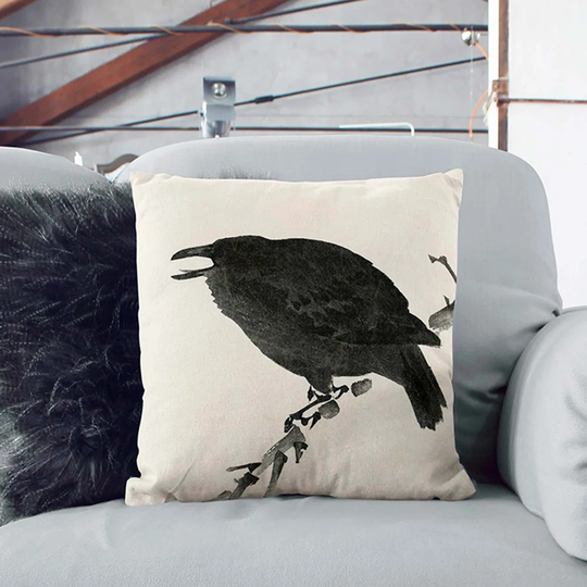 Crow Cushion with Filling Pillow