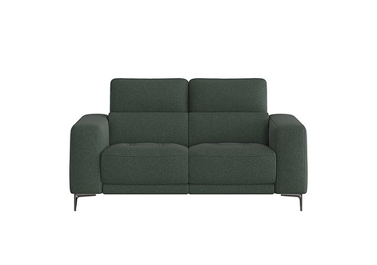 Adama 2 Seater Fabric Power Recliner Sofa with Telescopic Headrests - Green