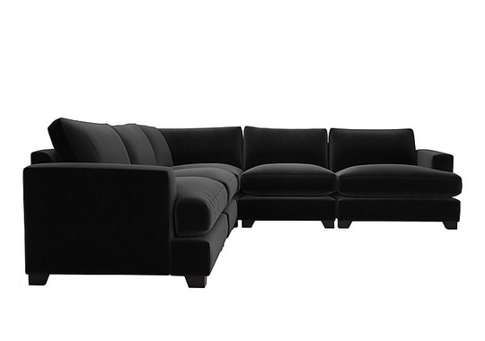 The Lounge Co. - Lorrie Large Fabric Corner Sofa - Black