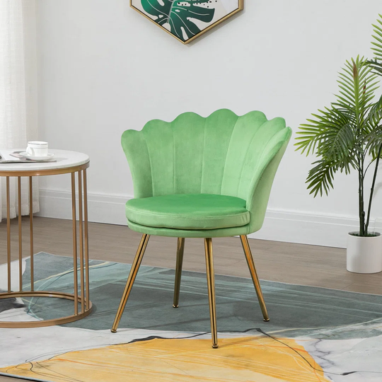 Modern Accent Chair Velvet Side Chair With Gold Metal Legs