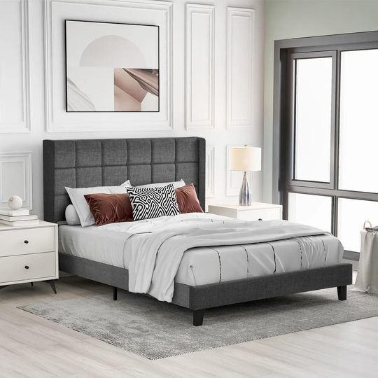 Cardal European Double (140 X 200Cm) Upholstered Bed Frame Bed