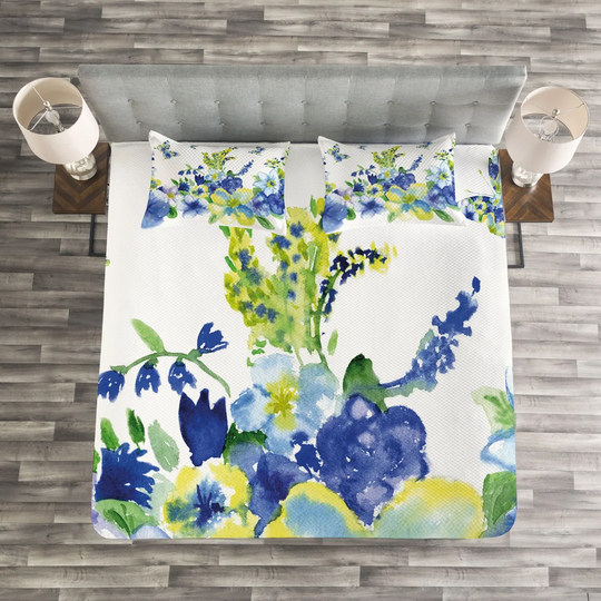 Adelayde Royal Blue Bedspread Set with Pillow Sham
