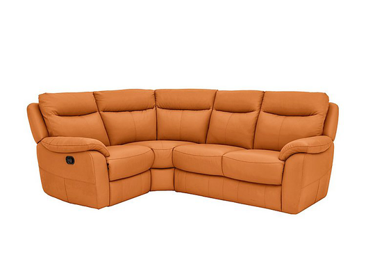 Snug Compact Leather Corner Sofa - Yellow- World of Leather