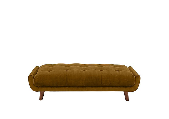 Rene Large Fabric Footstool - Yellow