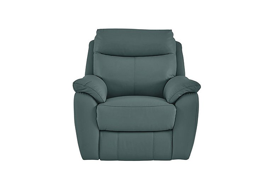 Snug Leather Power Recliner Armchair - Green- World of Leather