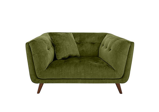 Rene Fabric Cuddler Sofa - Green