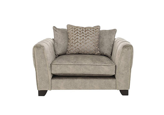 Ariana Pillow Back Fabric Snuggler Chair - Beige