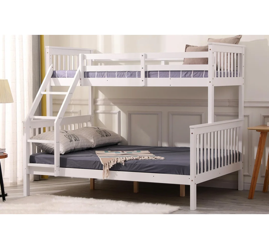 UK Single - DE 90 x 190 cm Solid Wood Triple Bunk Bed by UK Sleep Design