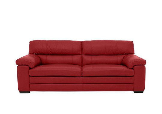 Cozee 3 Seater Pure Premium Leather Sofa - Red- World of Leather