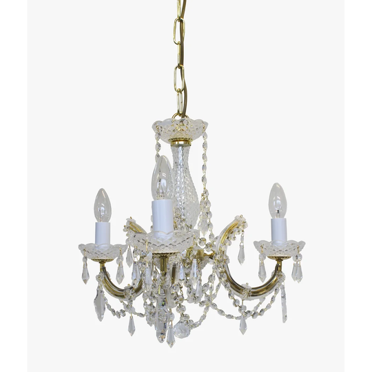Marie Theresa 3 Light Chandelier In Gold Finish Trimmed With Strass Crystals
