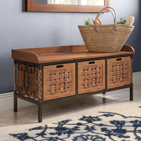 Dalary Wood Storage Bench