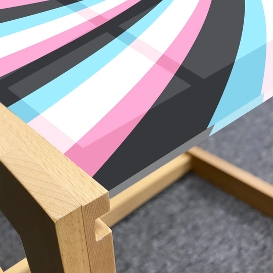 Abstract Surreal Coffee Table, Colorful Distorted Spiral Optical Illusion, Acrylic Glass Center Table With Wooden Frame For Offices Dorms Multicolor