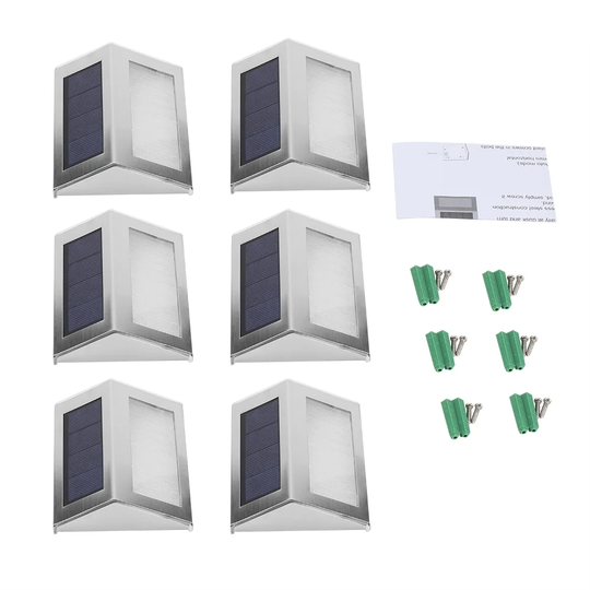 Acil White Low Voltage Solar Powered Integrated LED Metal Step Light Pack