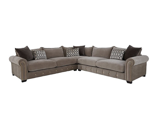 Alexander and James - Sumptuous Large Fabric Corner Sofa - Grey