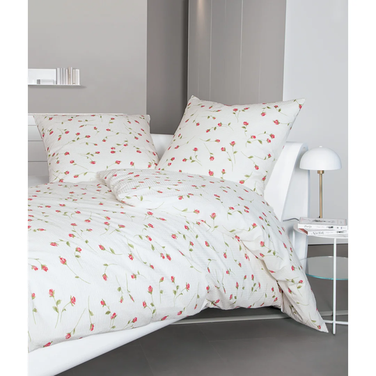 Tango Red/White Cotton 100 TC Duvet Cover Set