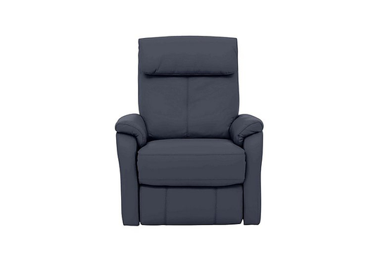 Rowan Leather Swivel Rocker Recliner Armchair - Blue- World of Leather