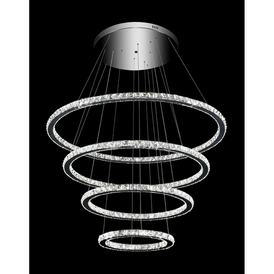 Four Ring Light Led Chandelier With Remote