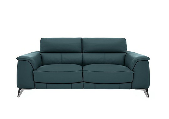 Odyssey 3 Seater Leather Static Sofa - Green- World of Leather