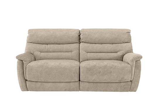 Chicago 3 Seater Fabric Battery Recliner Sofa - Cream