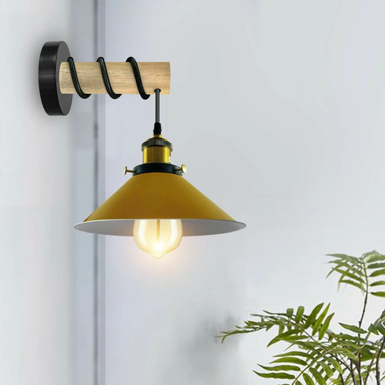 Retro Vintage Industrial Wood Wall Sconce Light Loft Modern Lamp Light Fixture