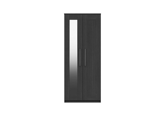 London Bedrooms - Fenchurch 2 Door Wardrobe with Mirror - Black