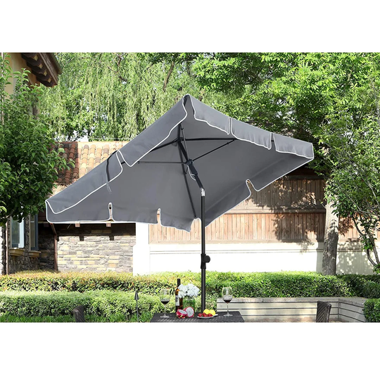 Lyndsey 2m x 1.3cm Rectangular Traditional Parasol
