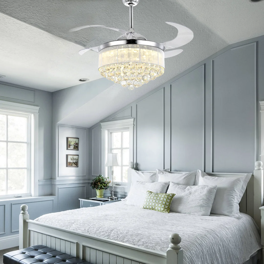 106.68Cm Lall 4 - Blade LED Ceiling Fan with Remote Control and Light Kit Included