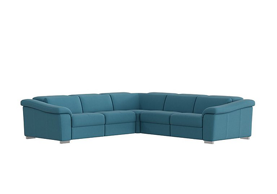 Nicoletti - Galileo Fabric Large Corner Power Recliner Sofa - Blue