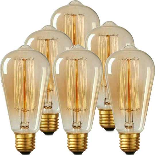 Laxton 60W E27 Dimmable Incandescent Vintage Edison Light Bulb Amber