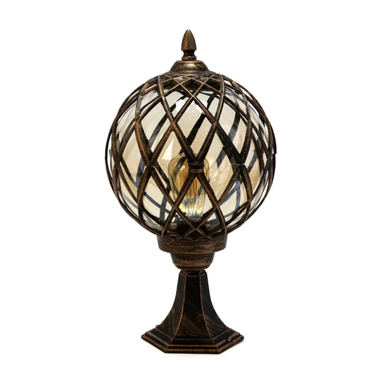 Beideman Antique Copper 1-Light 48Cm H Hardwired Pedestal Light