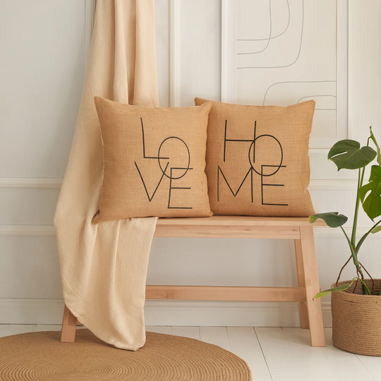 Natural Jute Cushion Covers 50cm x 50cm, Square Pillow Cases