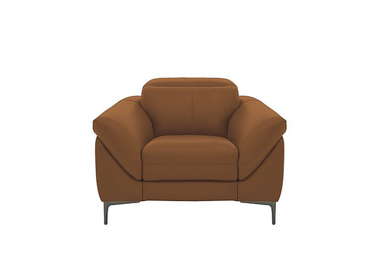 Galaxy Armchair with Manual Headrests - Brown- World of Leather
