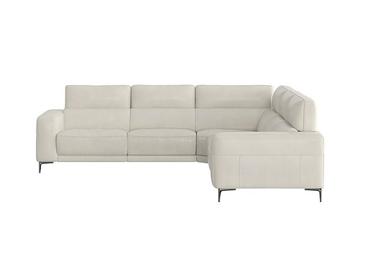 Adama Large Leather Corner Sofa - White- World of Leather