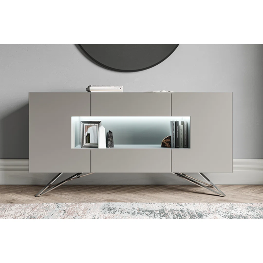Dining Large Sideboard With Led Matt Dark Grey