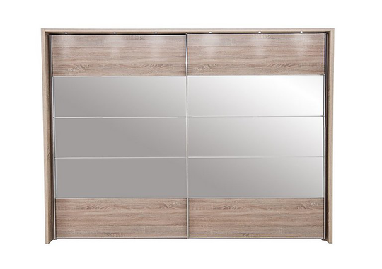 Wiemann - Laguna 2 Door Slider Wardrobe With Lights 310cm - Brown