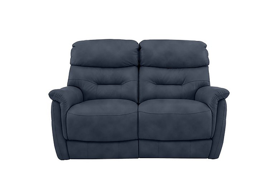 Chicago 2 Seater Fabric Battery Recliner Sofa - Blue