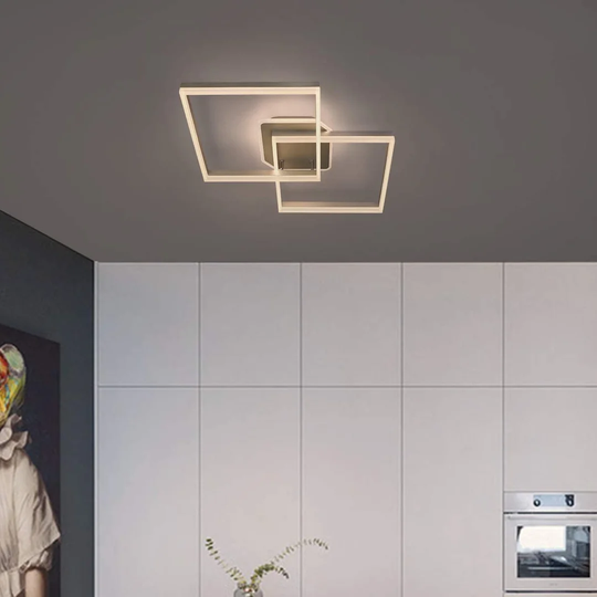 Ivy Bronx Ceiling Lamp LED Ceiling Light Dimmable Modern Living Room Lamp 76W 91Cm Length Square Bedroom Lamp Kitchen Lamp With Remote Control Indoor