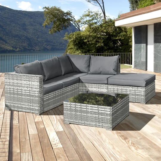 Lizzo 5 Seater Rattan Corner Sofa Set