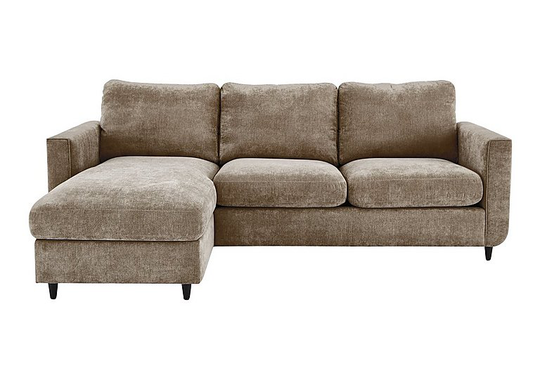 Esprit Fabric Chaise Sofa Bed with Storage - Beige
