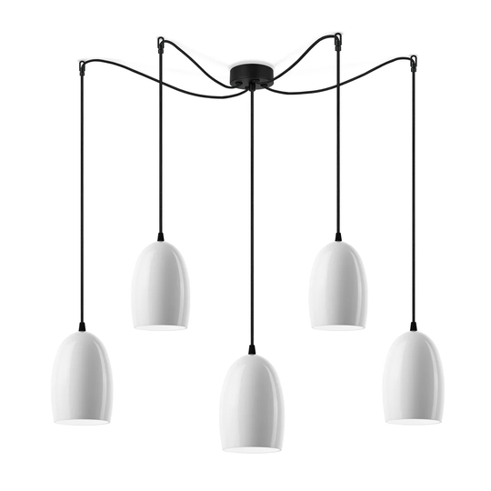 Ume 5 -Light Bell Pendant with Wrought Iron Accents