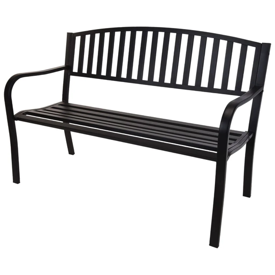 ProGarden Garden Bench Metal 127 x 50 x 85cm Black