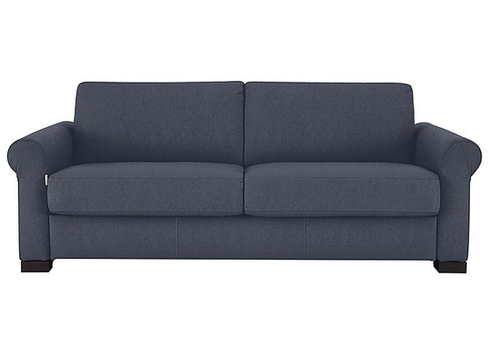 Nicoletti - Alcova 3 Seater Fabric Sofa with Scroll Arms - Blue