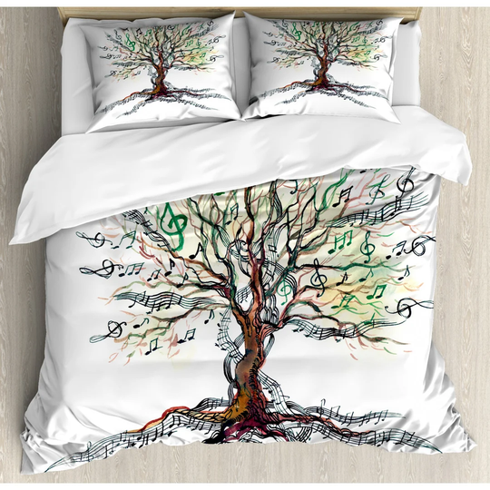 Laredo White/Brown/Green Microfibre 350 TC Farmhouse / Country Duvet Cover Set