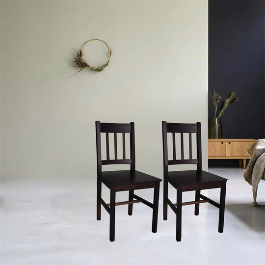 Dining Chairs 2 Pcs Dark Brown Pinewood